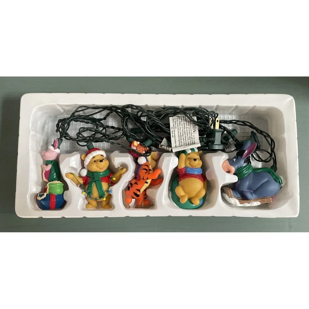 Vintage Disney Winnie the Pooh Tigger Piglet Ez Light Christmas Tree Light Set‎